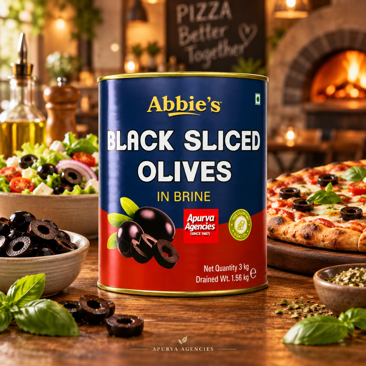 Abbie's Sliced Black Olives 3 kilogram tin